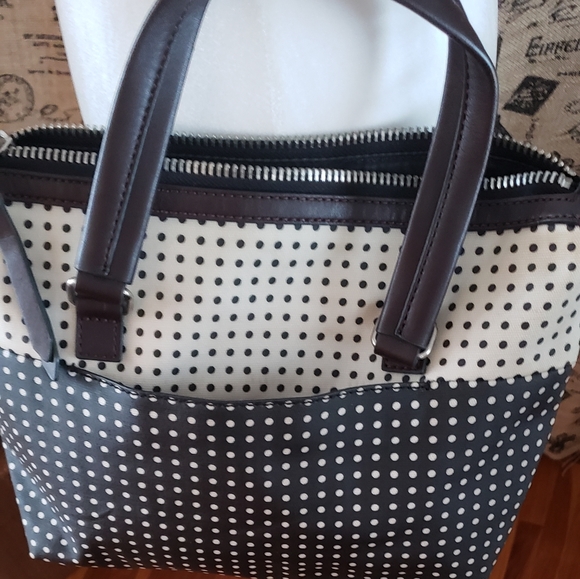 FOSSIL black and cream polkadot Purse - Picture 2 of 6